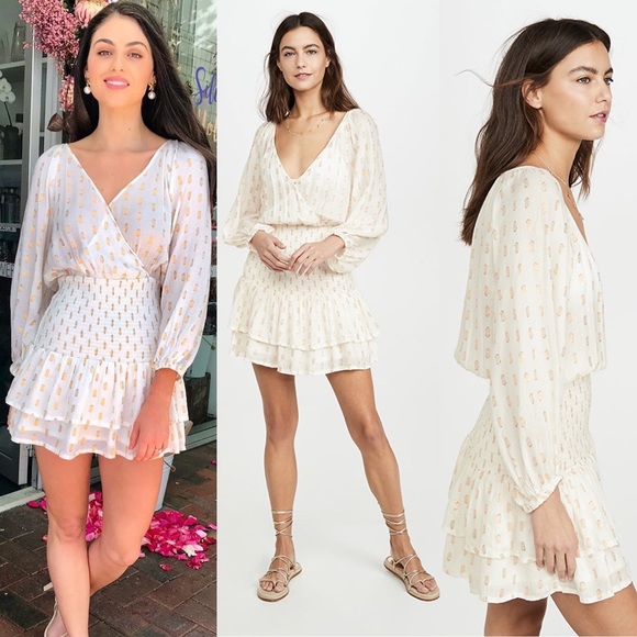 $270 revolve smocked SUBOO drop waist tiered mini dress - Picture 4 of 16